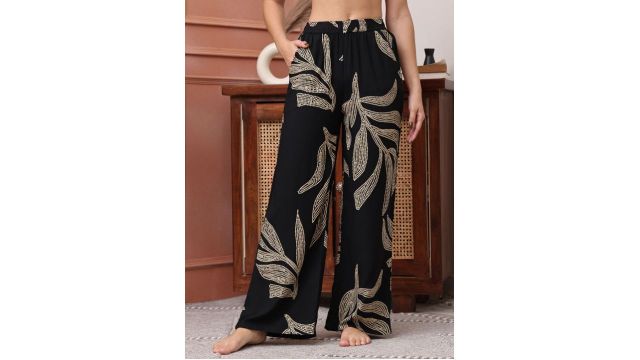 Claura Women Printed Flared-Leg Lounge Pant