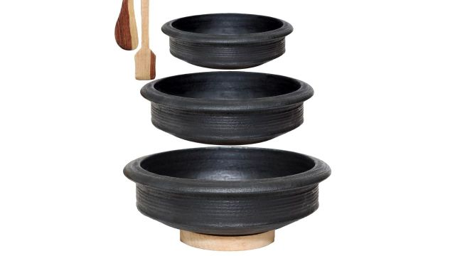 Craftsman India Black Pottery Clay Pot Combo
