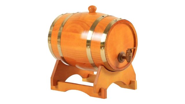 Creations Retro Pine Wine Barrel Dispenser