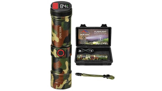 DOCOSS Metal Military Rechargeable Torch