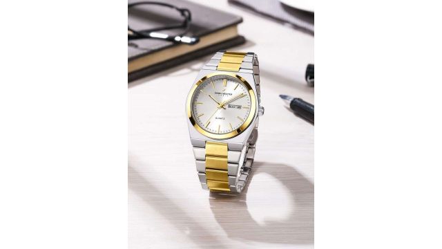 Daniel hetcher Men Dial & Stainless Steel Bracelet Style Straps Analogue Date Aperture Watch