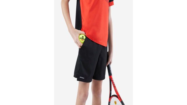 Decathlon Kuikma - Kids Black TSH Dry Breathable Tennis Shorts
