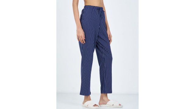 Dreamz by Pantaloons Striped Cotton Mid-Rise Straight Lounge Pants