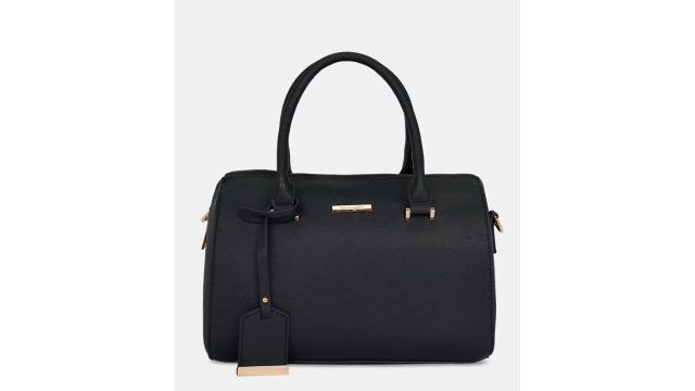Forever glam Black Solid Casual PU Women Bowling Bag