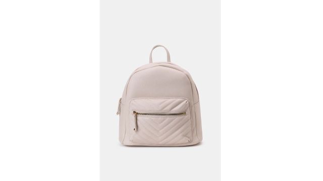Forever glam Off-White Quilted Front Pocket Backpack