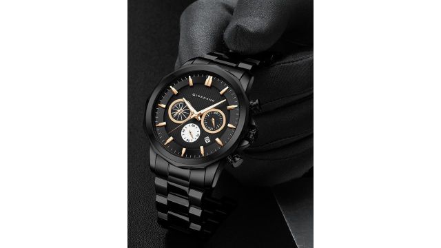 Giordano Multi-Function Watch With Textured Dial Classic Stainless Steel Strap