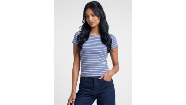 Glitchez Striped Fitted Top