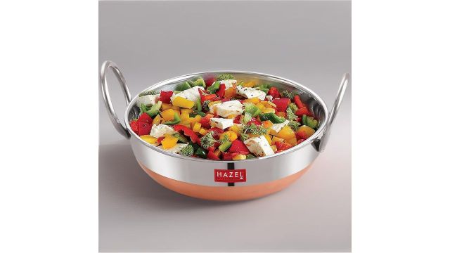 HAZEL Stainless Steel Copper Bottom Kadai