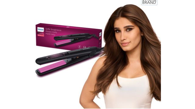 Hair Straightener BHS216 with Ceramic Plates - Black & Pink
