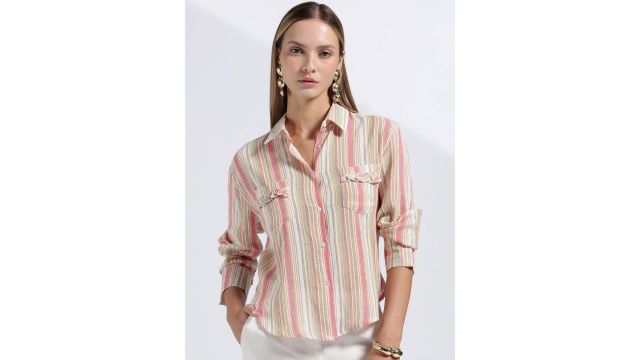 Here&Now Women Multi Stripes Striped Casual Shirt