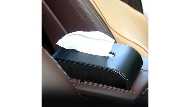 Involve Black Leather Tissue Box