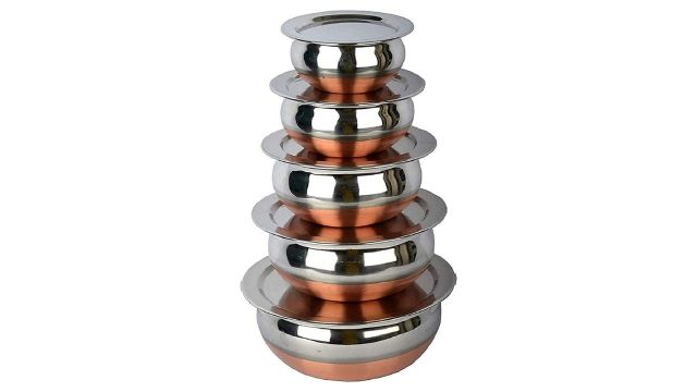 KC Stainless Steel Copper Bottom Handi Set