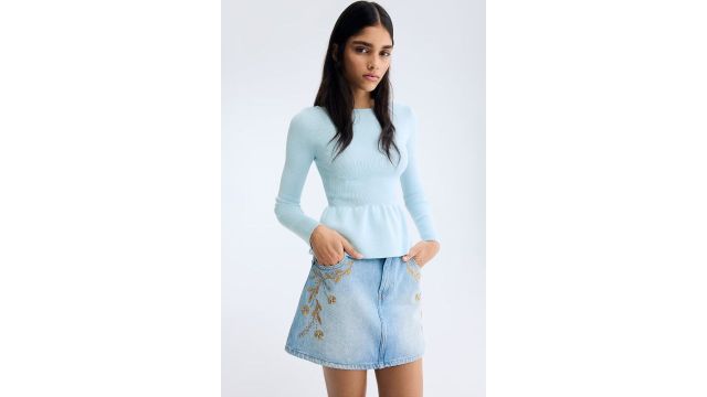 Knitted Peplum Top