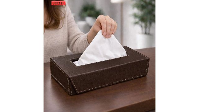 LEEZEL Chocolate Tissue Box Holder