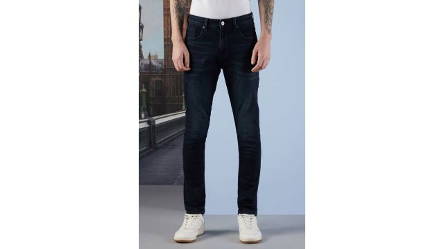 Lee cooper Navy Solid Full Length Casual Men Slim Fit Jeans