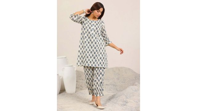 Libas Floral Printed Tunic With Trousers Co-Ords