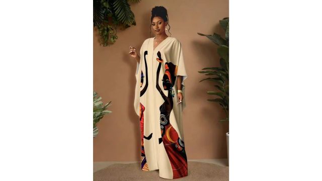 Maweii Women's Graphic Print Woven Dress