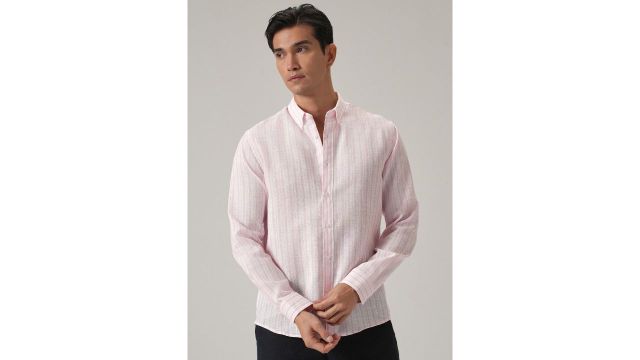 Banana Club Men Classic Slim Fit Semi Sheer Striped Casual Shirt