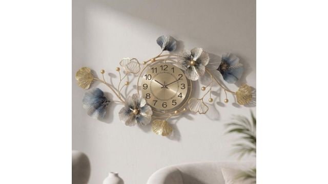 Metal Floral Wall Clock