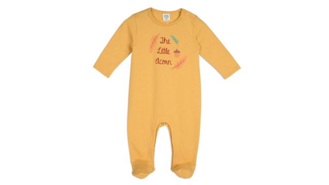 Mini club Yellow Typographic Printed Regular Fit Bodysuit