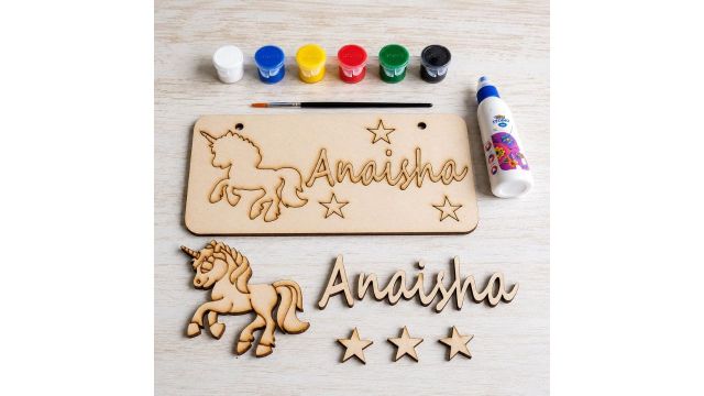 Personalised Wooden Name Plate DIY Painting Kit