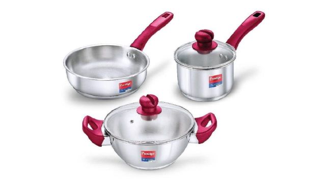 Prestige Platina Popular 3 Piece Cookware Set