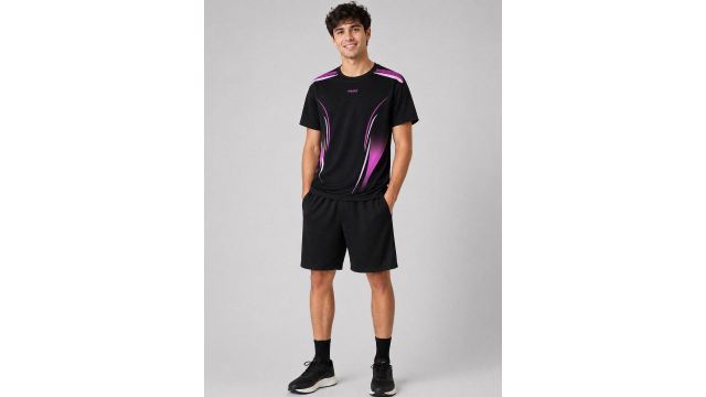 ENRIZZ Printed T-shirt with Shorts for Men