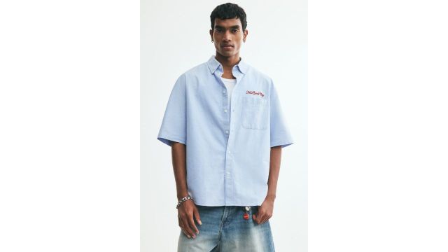Relaxed Fit Short-sleeved Oxford Shirt