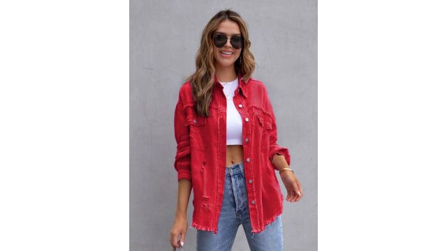 Roadster The Lifestyle Co. Solid Longline Spread Collar Shacket