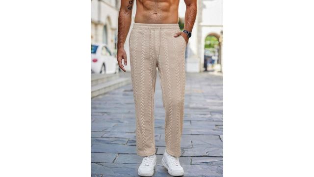 Stylecast x revolte Men Self Design Mid-Rise Regular Trousers
