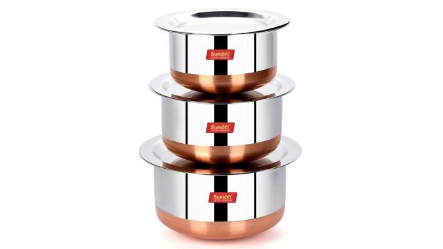 Sumeet Stainless Steel Copper Bottom Tope Set