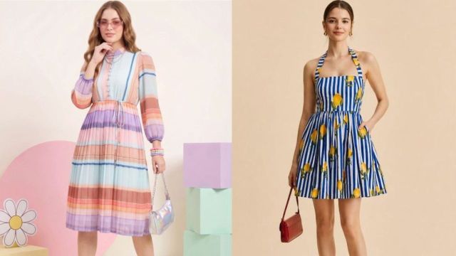 Top striped crepe dresses to consider