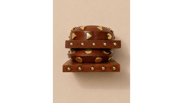 Unfoldself Set of 4 Wooden Bangles Stack