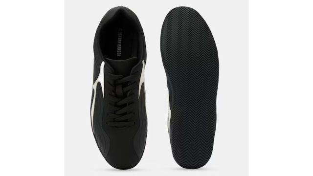 Urban Ranger Black Colour Block Panelled Lace-Up Trainers