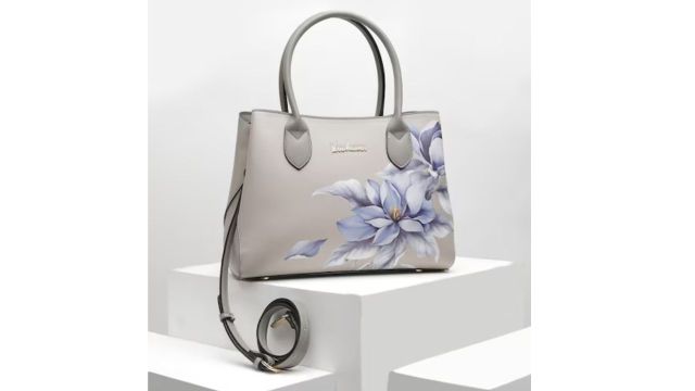 Van heusen Beige Printed Casual Polyurethane Women Handbag