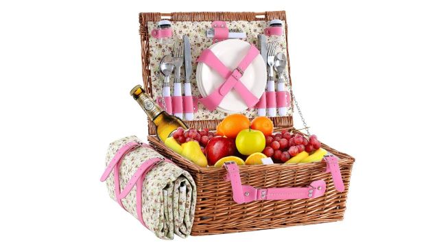 Willow Picnic Basket Set for 4 Persons