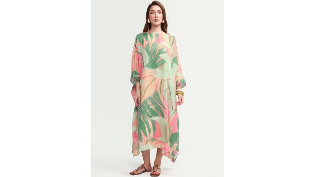 RAREISM Women Multi Kaftan Fit Kaftan Sleeve Round Neck Dress