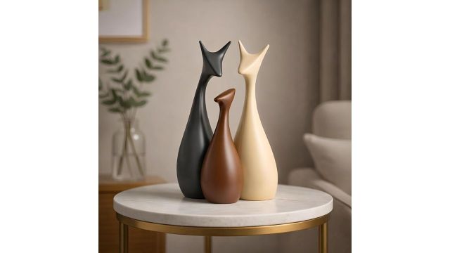Xtore Lucky Deer Family Ceramic Figures