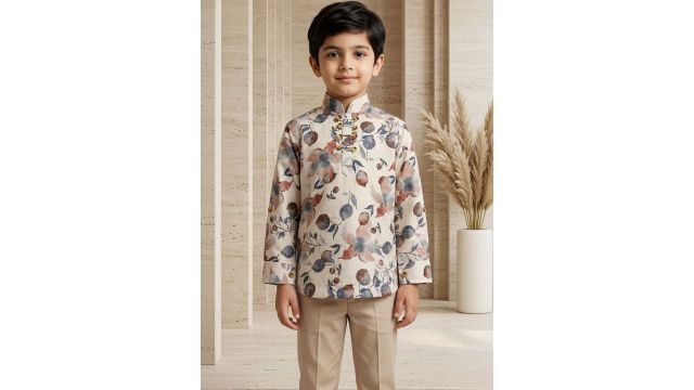 ahaaaa Boys Floral Printed Floral Kurta