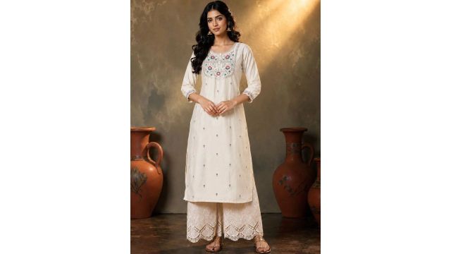 rarethread Floral Yoke Design Floral Kurta