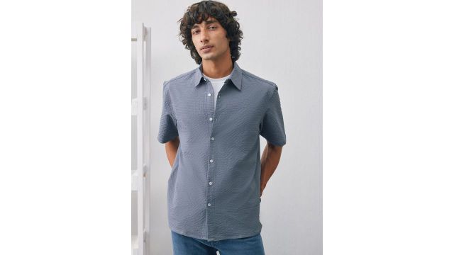 unstd Men Textured Cotton Shirts
