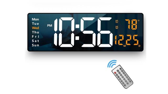 AERYS 16.2-Inch Digital Alarm Wall Clock