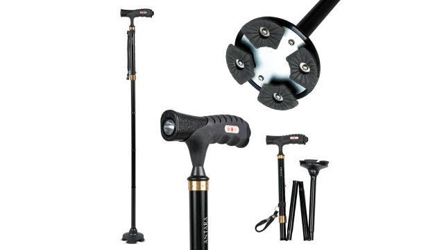 AGEasy Foldable Walking Stick with Built-in LED Light