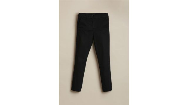 ALLEN SOLLY Black Textured Slim-Fit Trousers