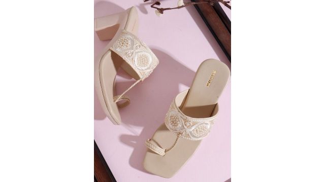 Anouk Embellished Ethnic Block Heels