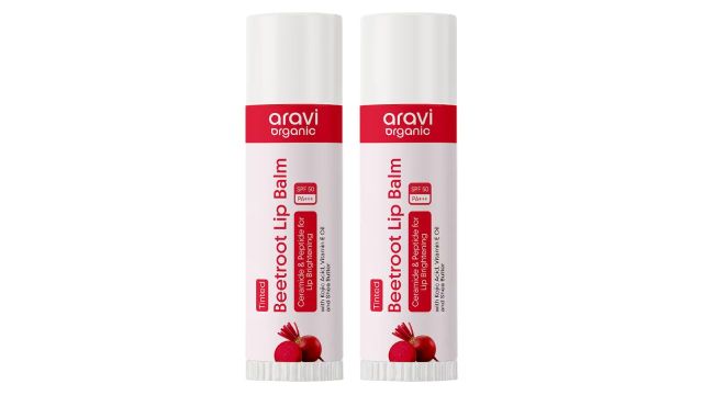 Aravi Organic Tinted Beetroot Lip Balm With SPF 50 PA+++ -Kojic Acid & Ceramide Pack of 2 Combo