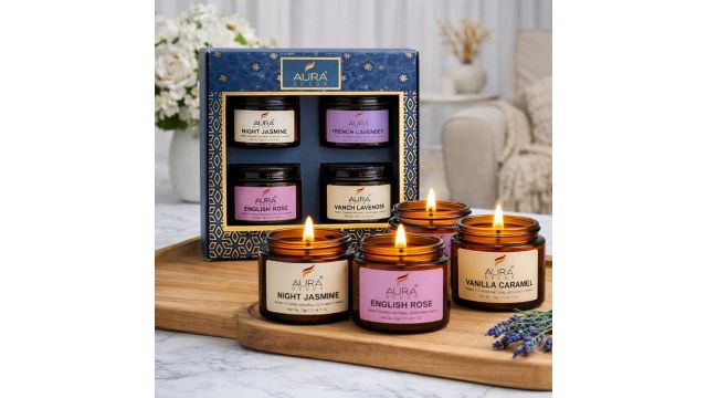 AuraDecor Organic Soy Wax Scented Candles Set