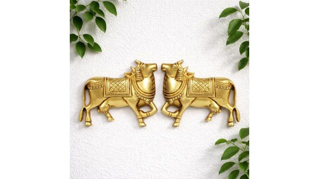Brass Cow Wall Hanging Vastu Gau Mata Idol
