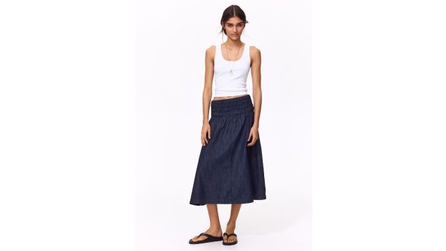 Circular Cotton Denim Skirt