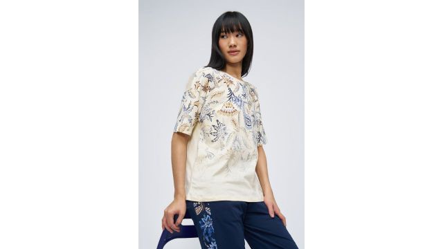 DREAMZ Cream Floral Paisley Print Oversized Sleep T-Shirt